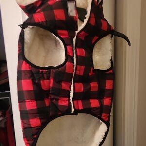Plaid Red and Black Dog Vest
